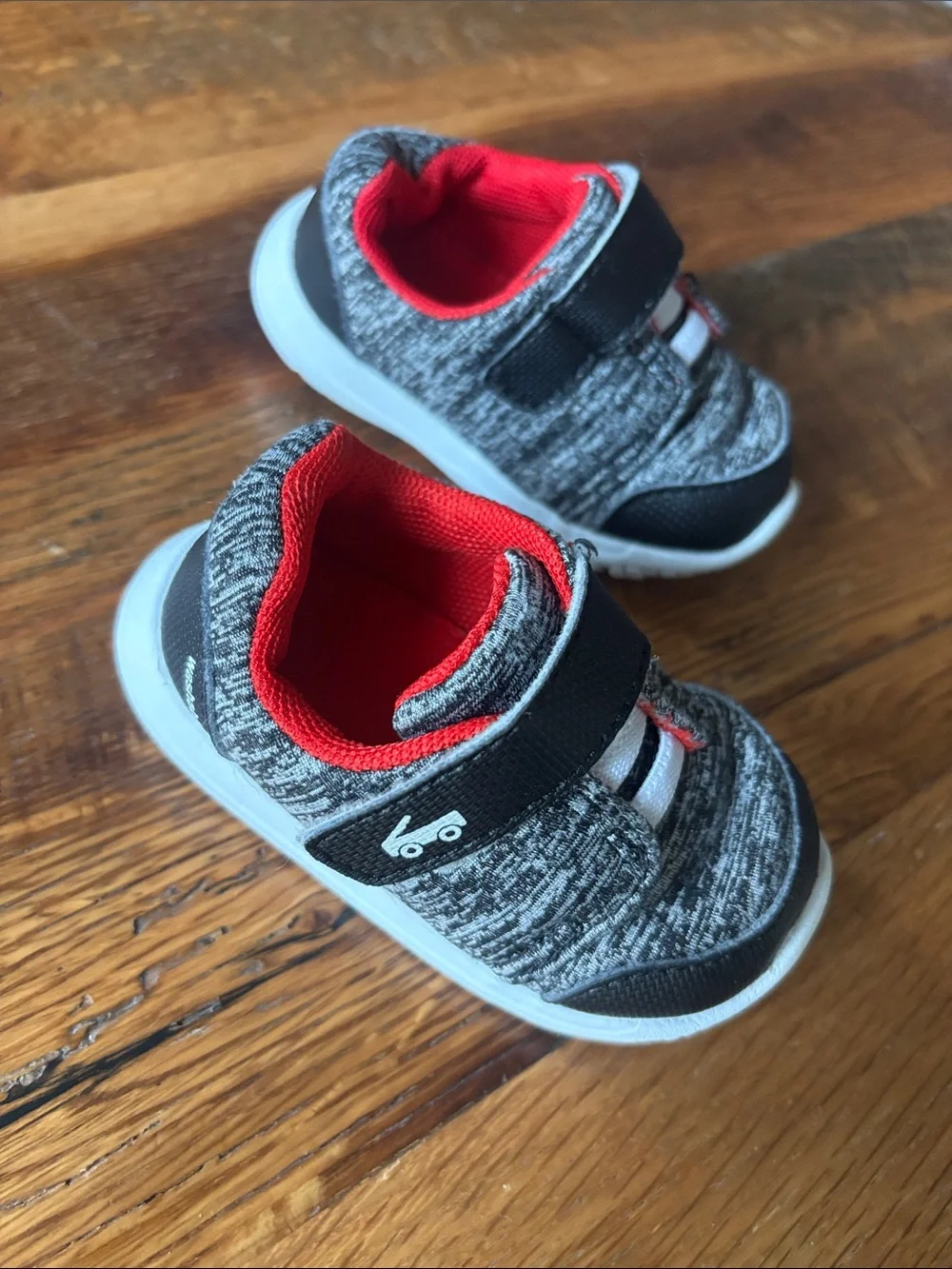 See Kai Run Grey and Red Athletic Sneakers - Comfortable Slip-On Shoes